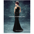 Long Black Mermaid Dress Evening Party Wear Robe de soiree Halter Neck Black for Women